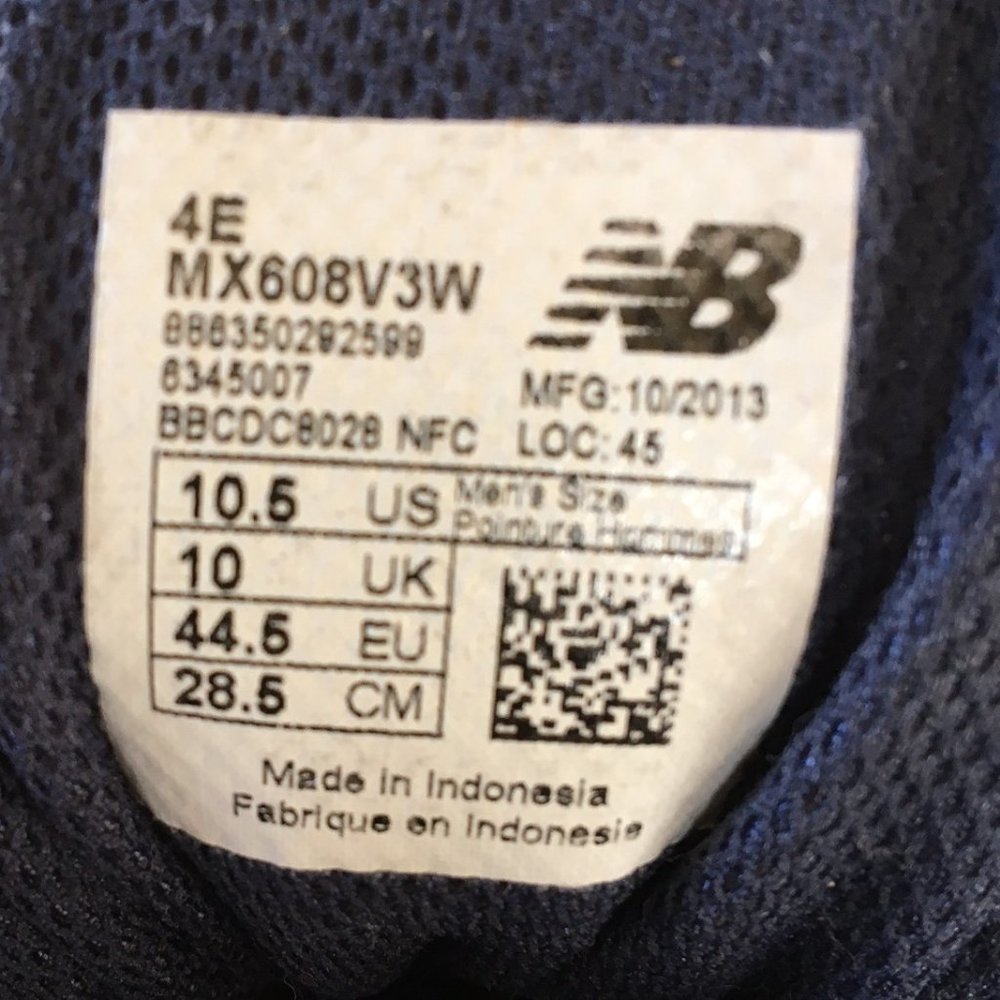 New Balance White Navy Athletic Sneakers - Picture 8 of 9